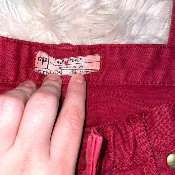 Free people skinny leg jeans in red - Picture 4 of 11